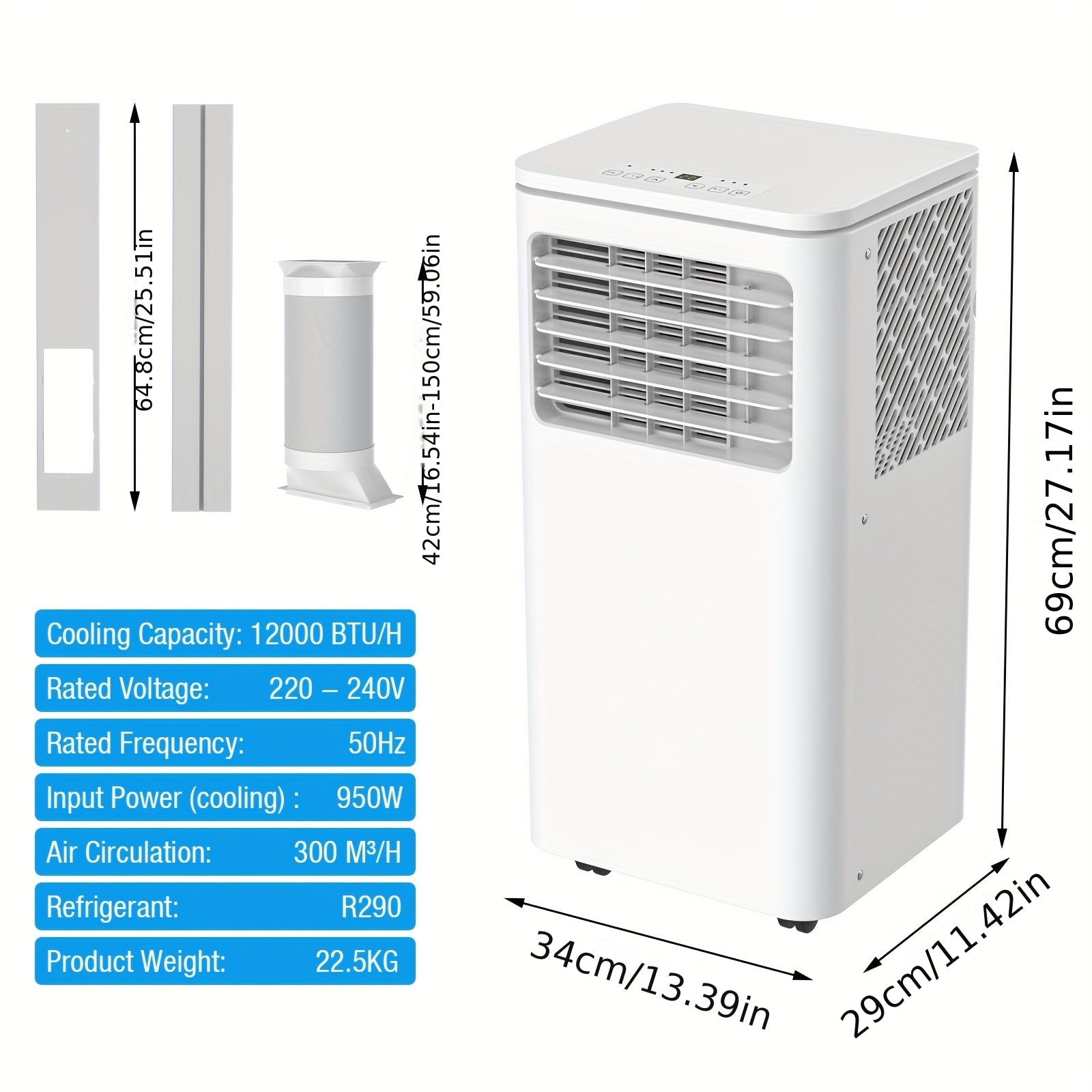 VEVA™ Portable Air Conditioner – 3-in-1 AC, Dehumidifier & Fan