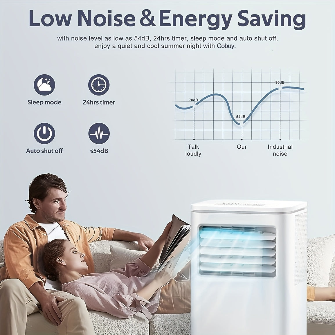 VEVA™ Portable Air Conditioner – 3-in-1 AC, Dehumidifier & Fan